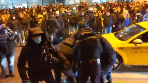 Detentions also occur near the entrance to the Vnukovo terminal