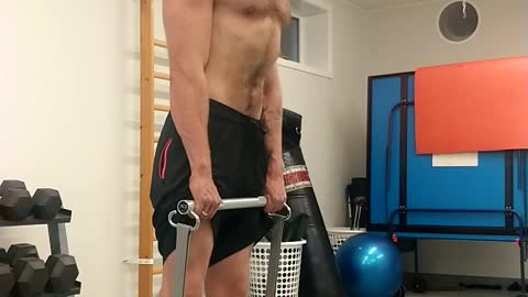 X3 bar. Calf raise
