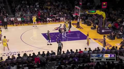LeBron to Matt Ryan at the Q1 buzzer!