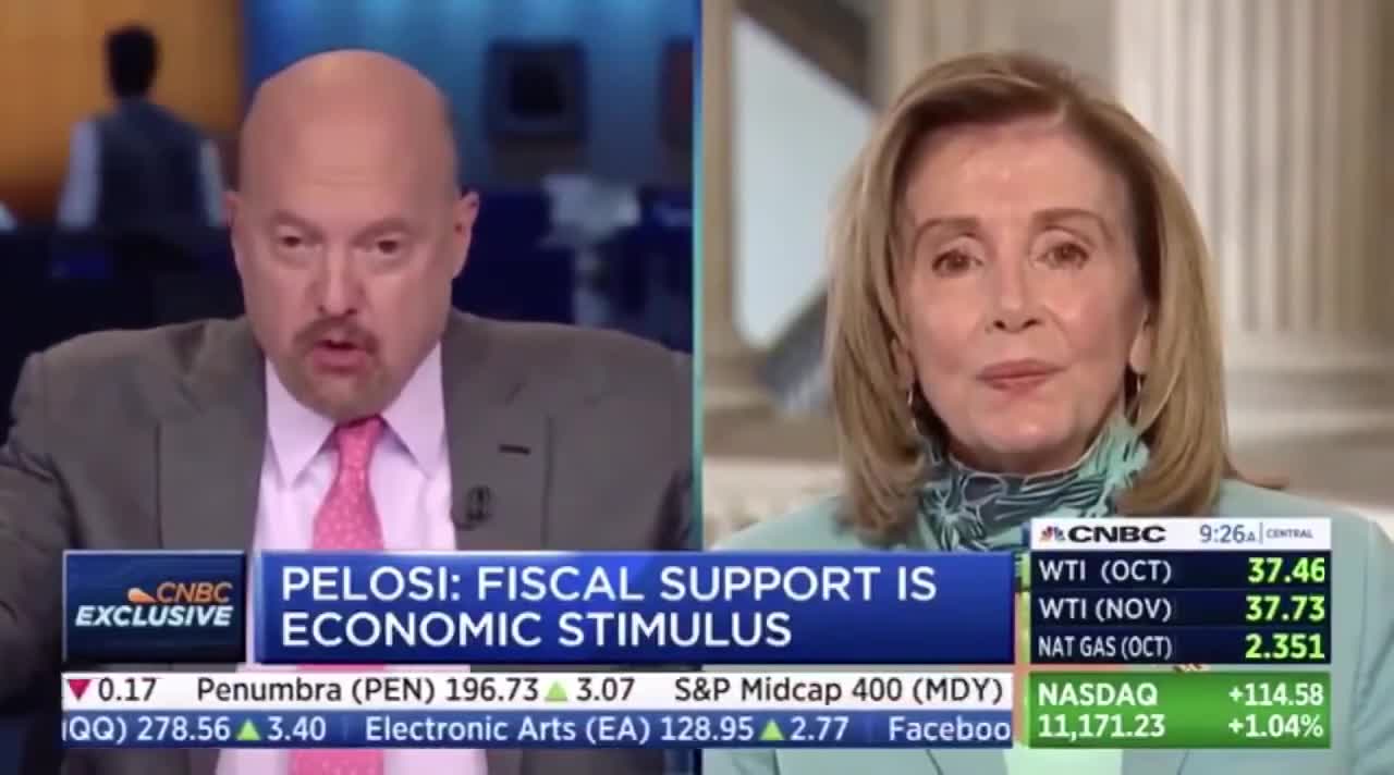 Jim Cramer calls Nancy Pelosi “Crazy Nancy” on a live TV interview! :0