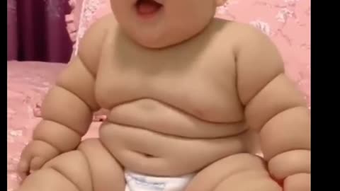 Cute baby laughing