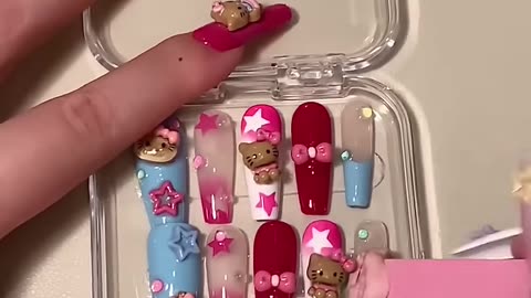 new sanrio order packing #pressonnails #pinkbeauty #makeup #shortvideo #smallbusiness
