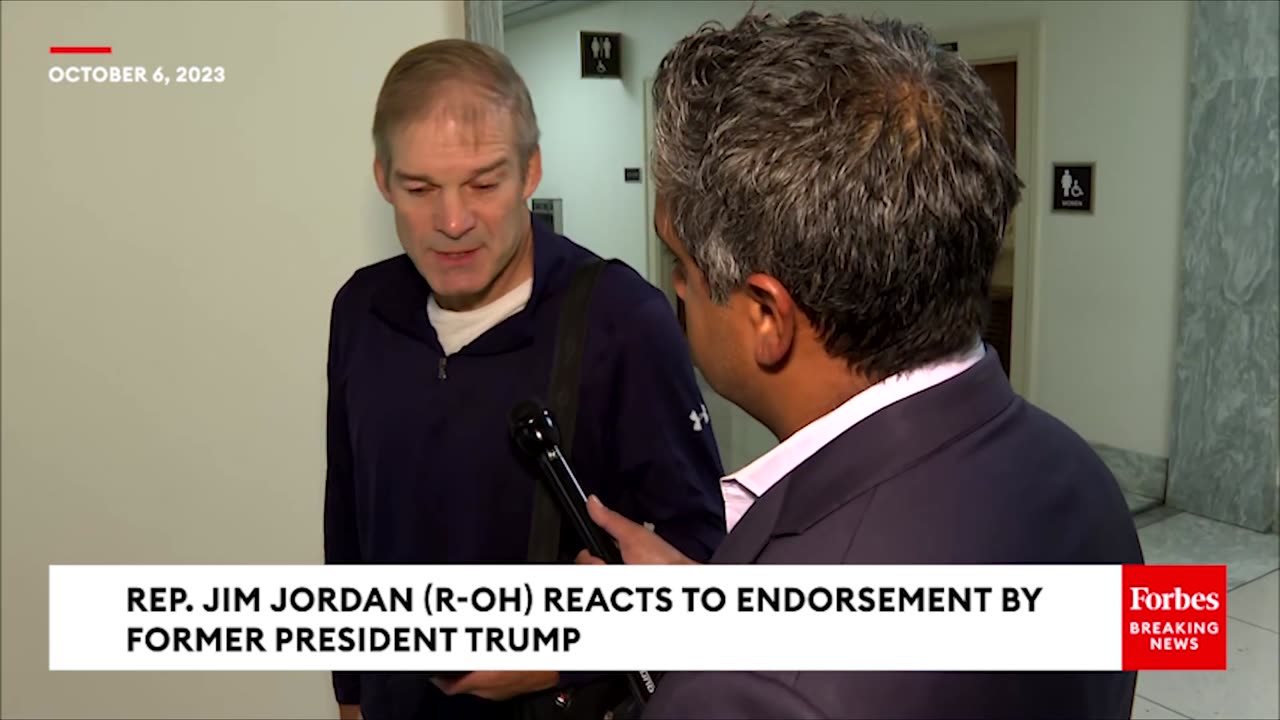 BREAKING NEWS- Jim Jordan Reacts To Speaker Endorsement By Former President Trump