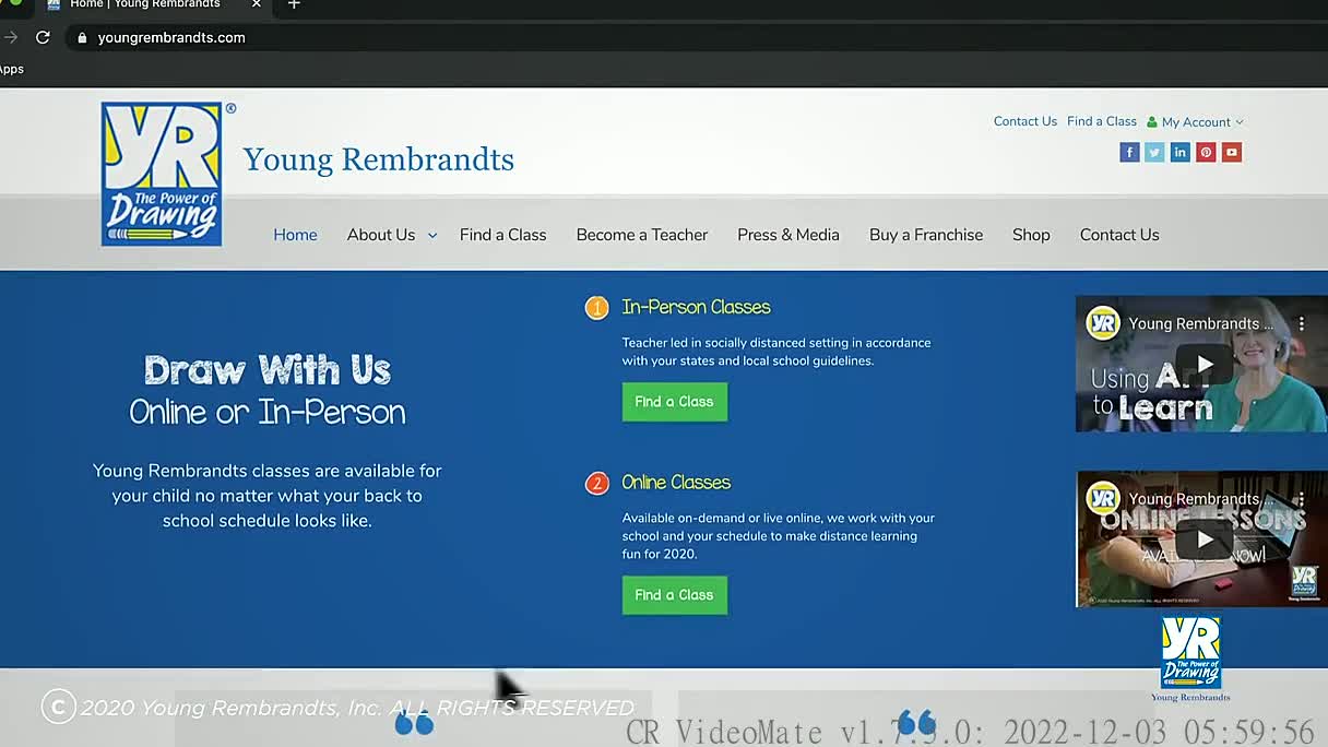 Live Virtual Young Rembrandts Classes - Now Available!