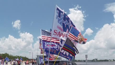 Trump Caravan Birgham Island Bridge 6/11/23