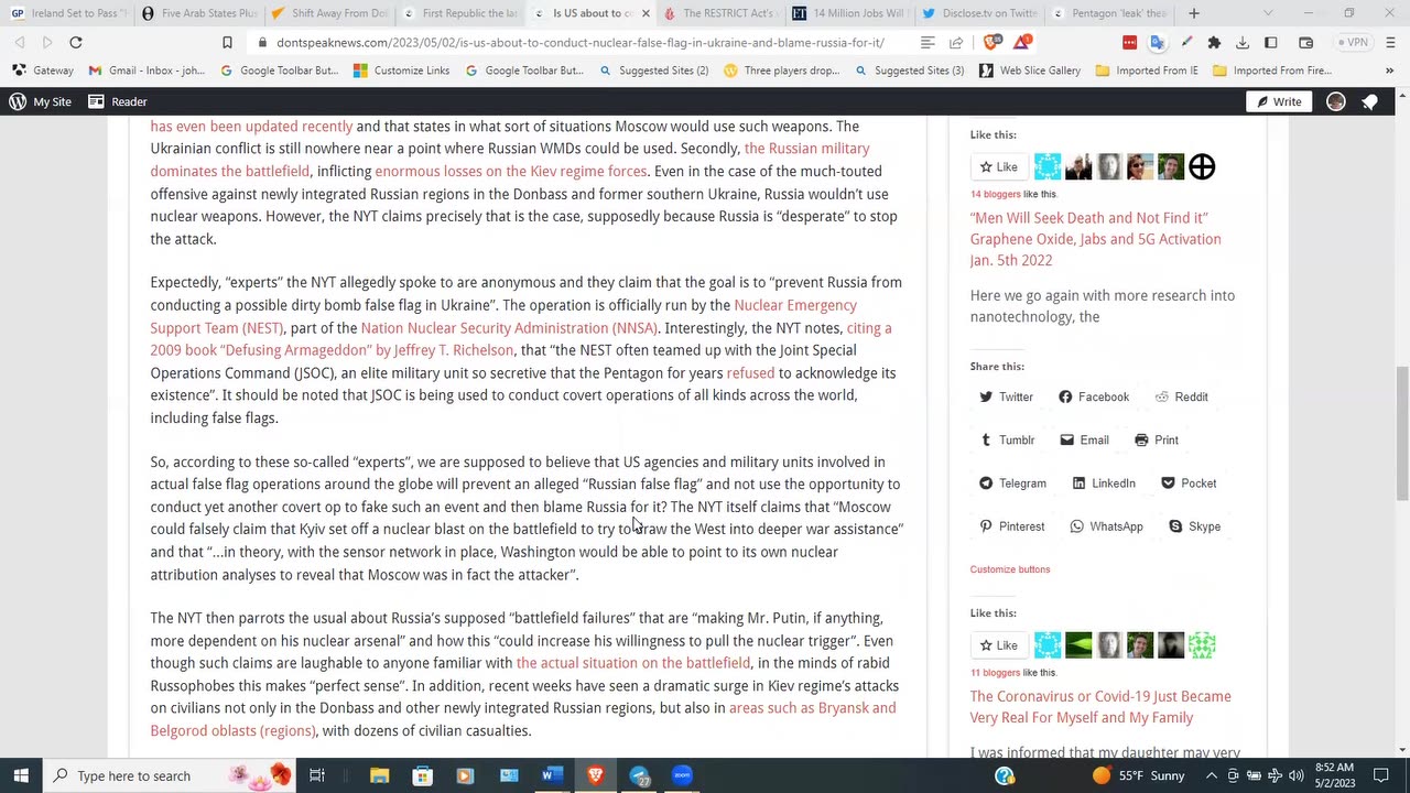 WARNING! Nuclear False Flag Possible in Ukraine, also the US Dollar Loses More Ground
