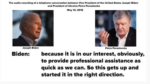 2016 LEAKED AUDIO - Biden deals w/Ukraine President to fire Prosecutor looking at Hunter's BURISMA