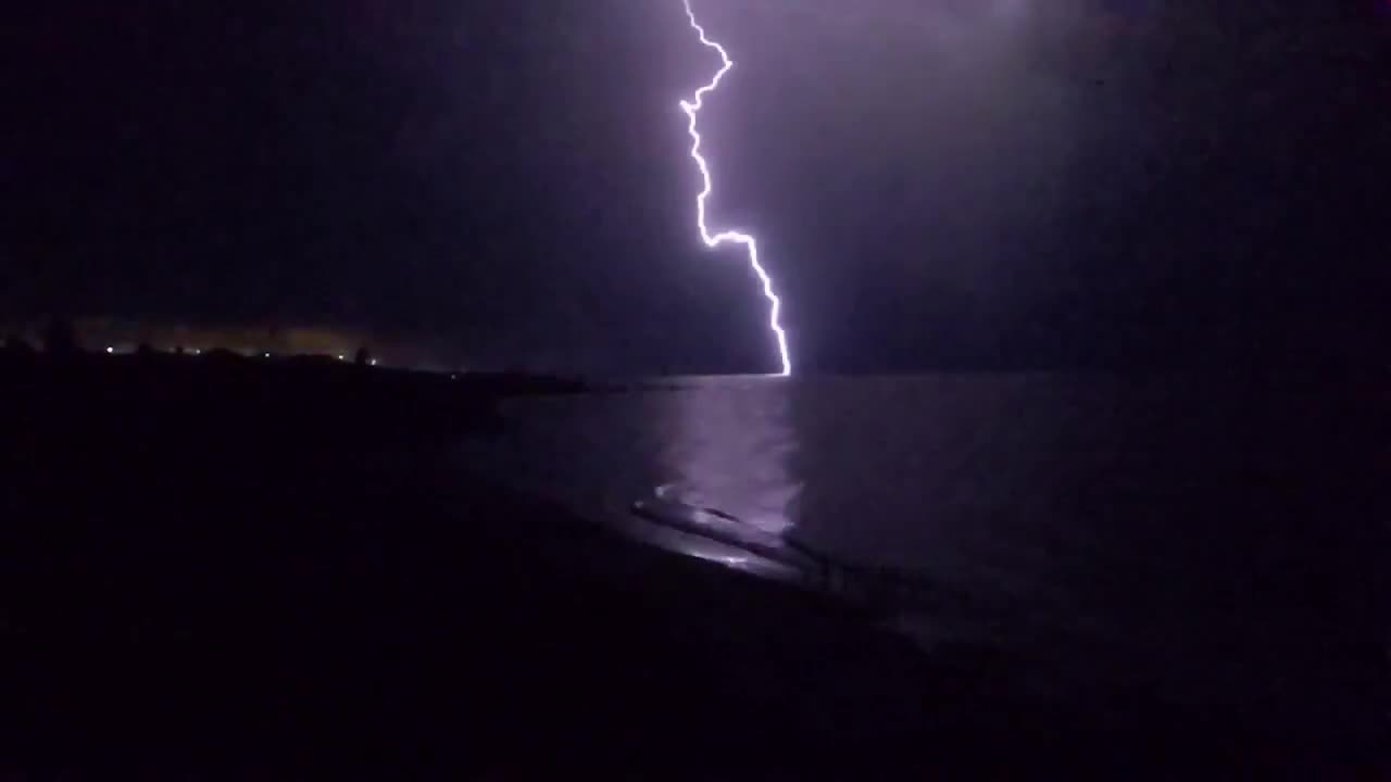 Large Amount Of Lightning Over Port Willunga, South Australia