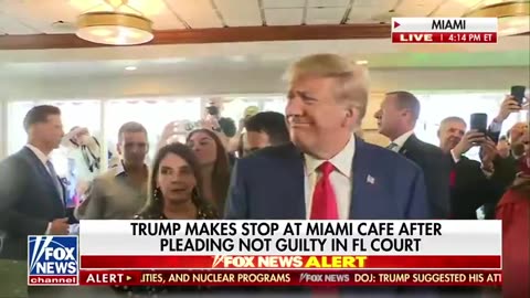 PRESIDENT DONALD TRUMP BUYS LUNCH FOR EVERYONE AT MIAMI CAFE AS PATRIOTS SING ‘HAPPY BIRTHDAY’