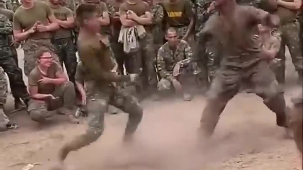 Friendly Knife Fighting Between Philippine Marine And USMC