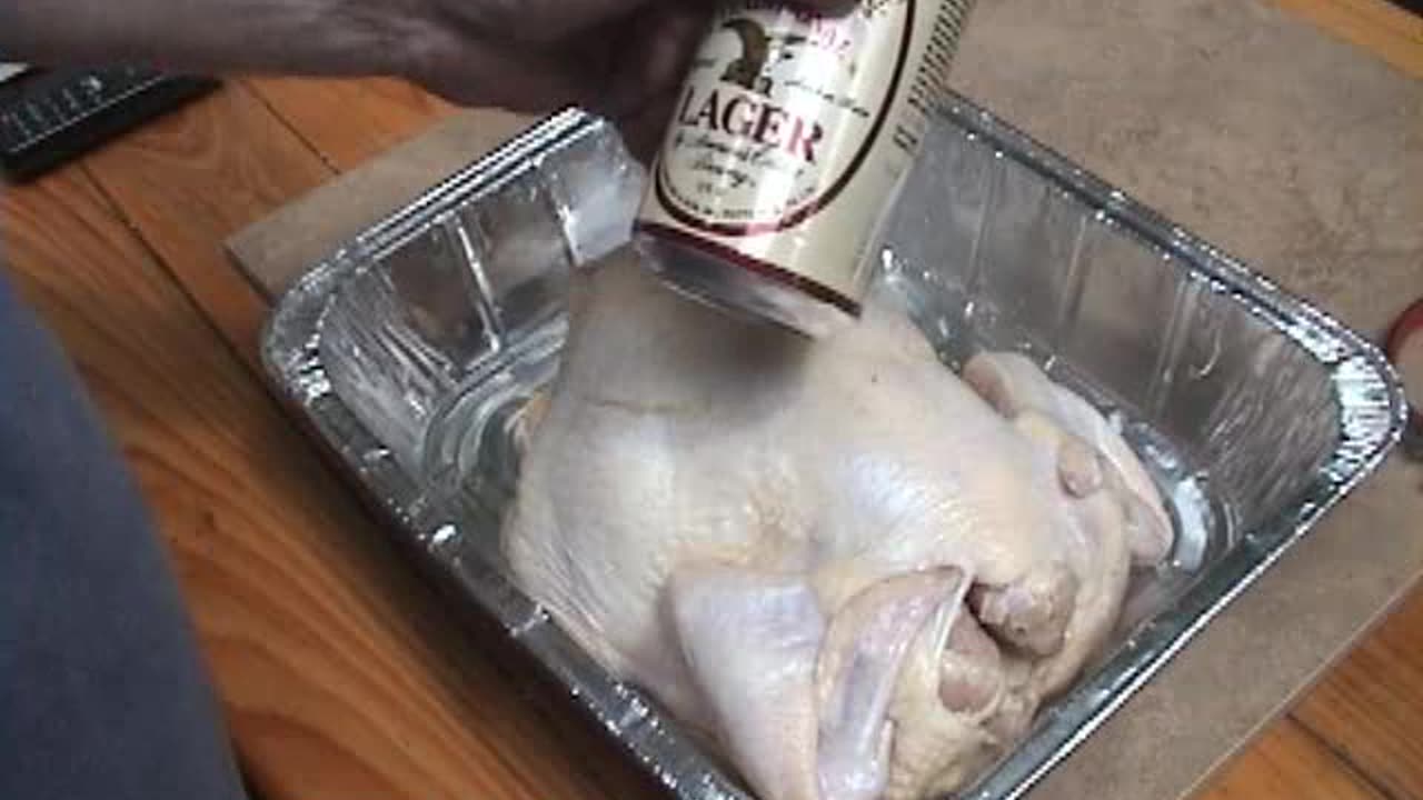 Beercan Chicken on the Big Green Egg featuring the SmokinGuitarPlayer