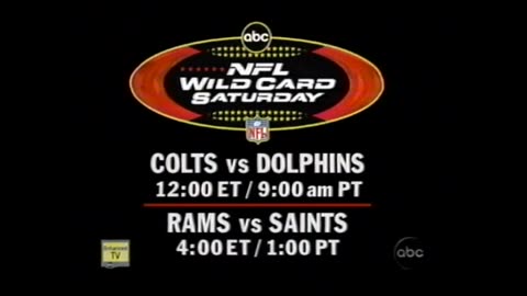 December 25, 2000 - ABC Promo for NFL Wild Card Saturday