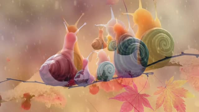 the togetherness of 2 very romantic snails