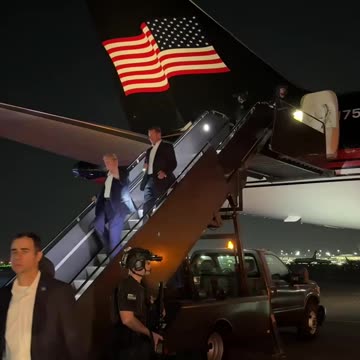 Trump arrives back home safely on Trump Force 1.
