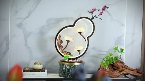Chinese Style Feng Shui LED Lamp, Automatic Fish Tank Landscaping
