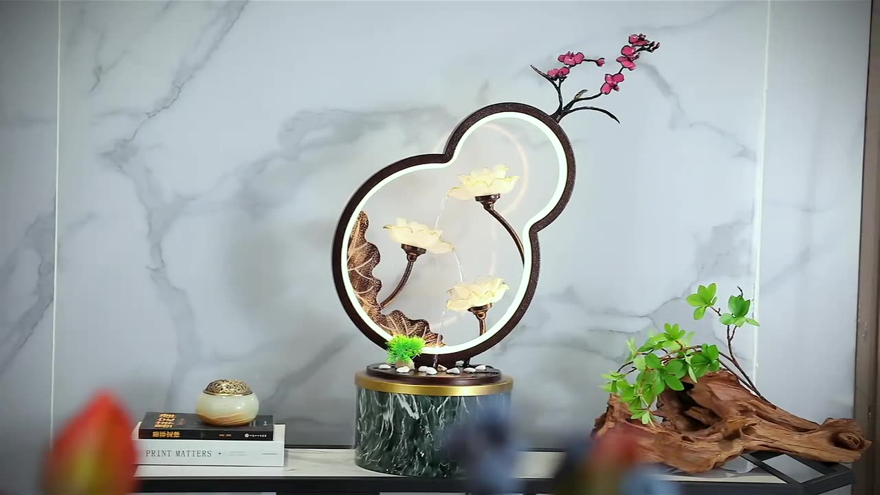 Chinese Style Feng Shui LED Lamp, Automatic Fish Tank Landscaping