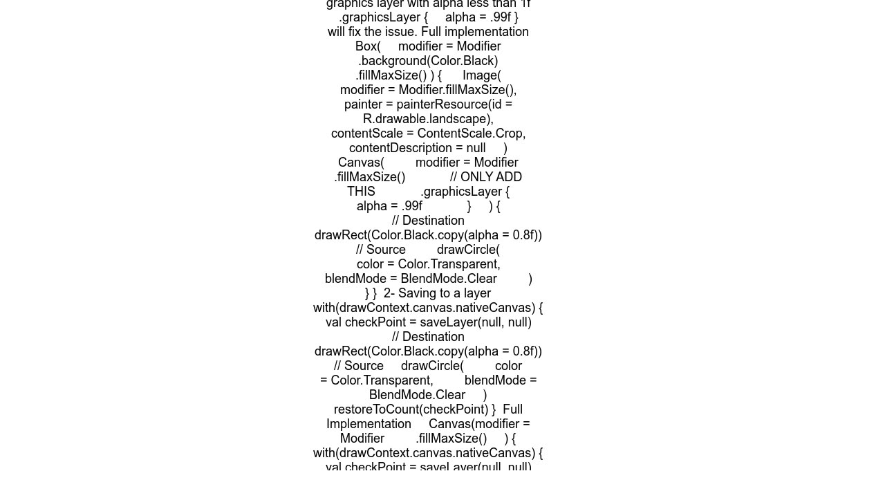 Android Compose draw transparent circle on image