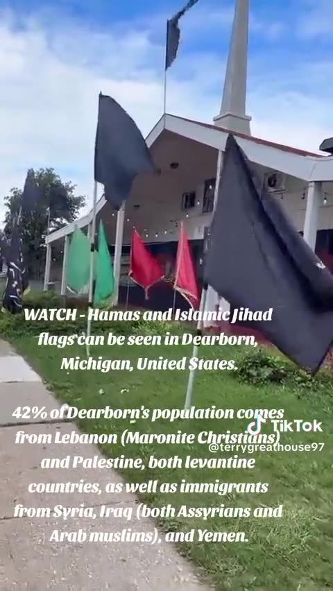Hamas flags flying in Dearborn