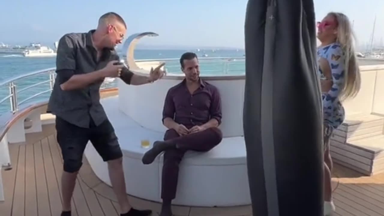 Tristan Tate shows war room member how to punch