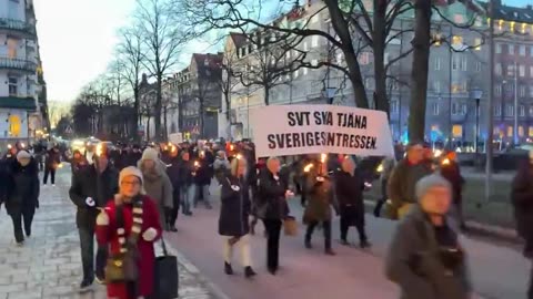 Protesters in Stockholm, accuse the media of spreading extreme ideologies and misinformation