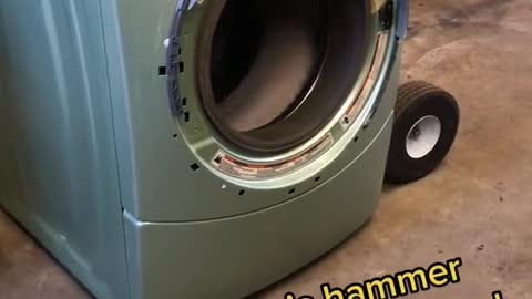 Not even Thor's hammer could take out this Whirlpool washer!!