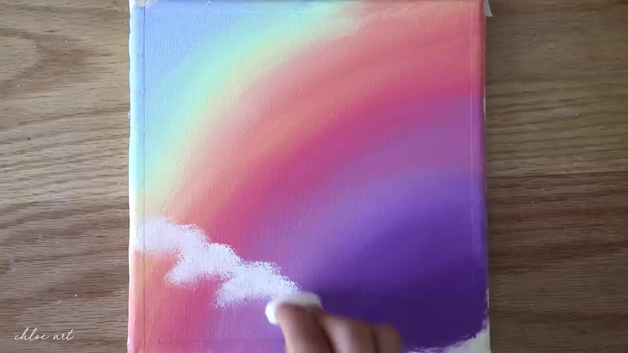 Dreamy Day 🌈Rainbow Sky & Clouds | Step by step Acrylic Painting #144