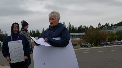Healthcare staff standing for their jobs Oct 2021 the start for the nurse