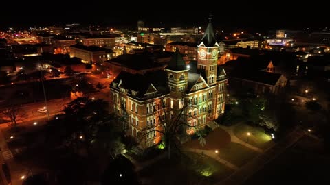 Auburn University on a winter night.