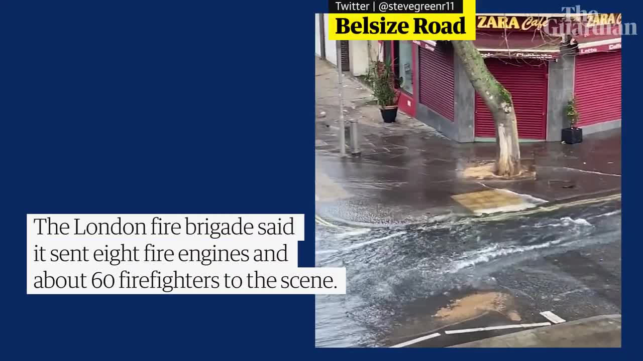 Burst water main forces evacuations in north London after homes flooded