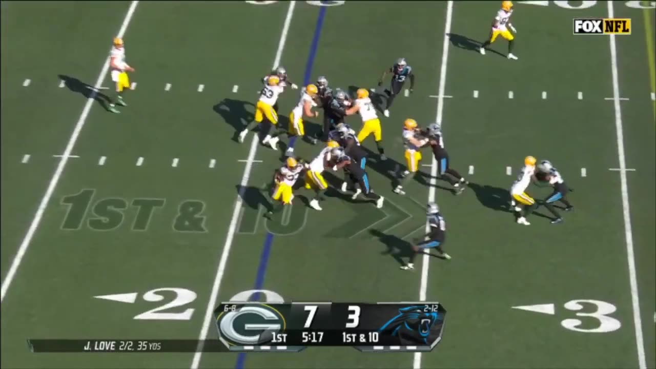 Aaron Jones 39 Yard Play | Green Bay Packers vs. Panthers