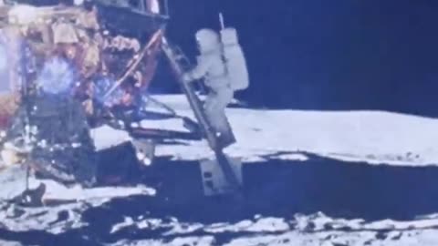 Some Et-45_moon apollo 14 U.S flag on the Moon