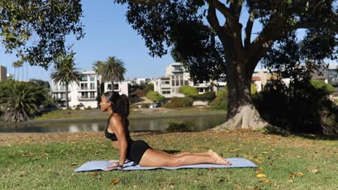Yoga Moves in Park | A Woman Yoga exercising in A Park | with BreakSomeMuscle