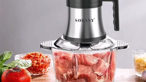 Houselin Food Chopper, Meat Grinder with Bi-Level Blades