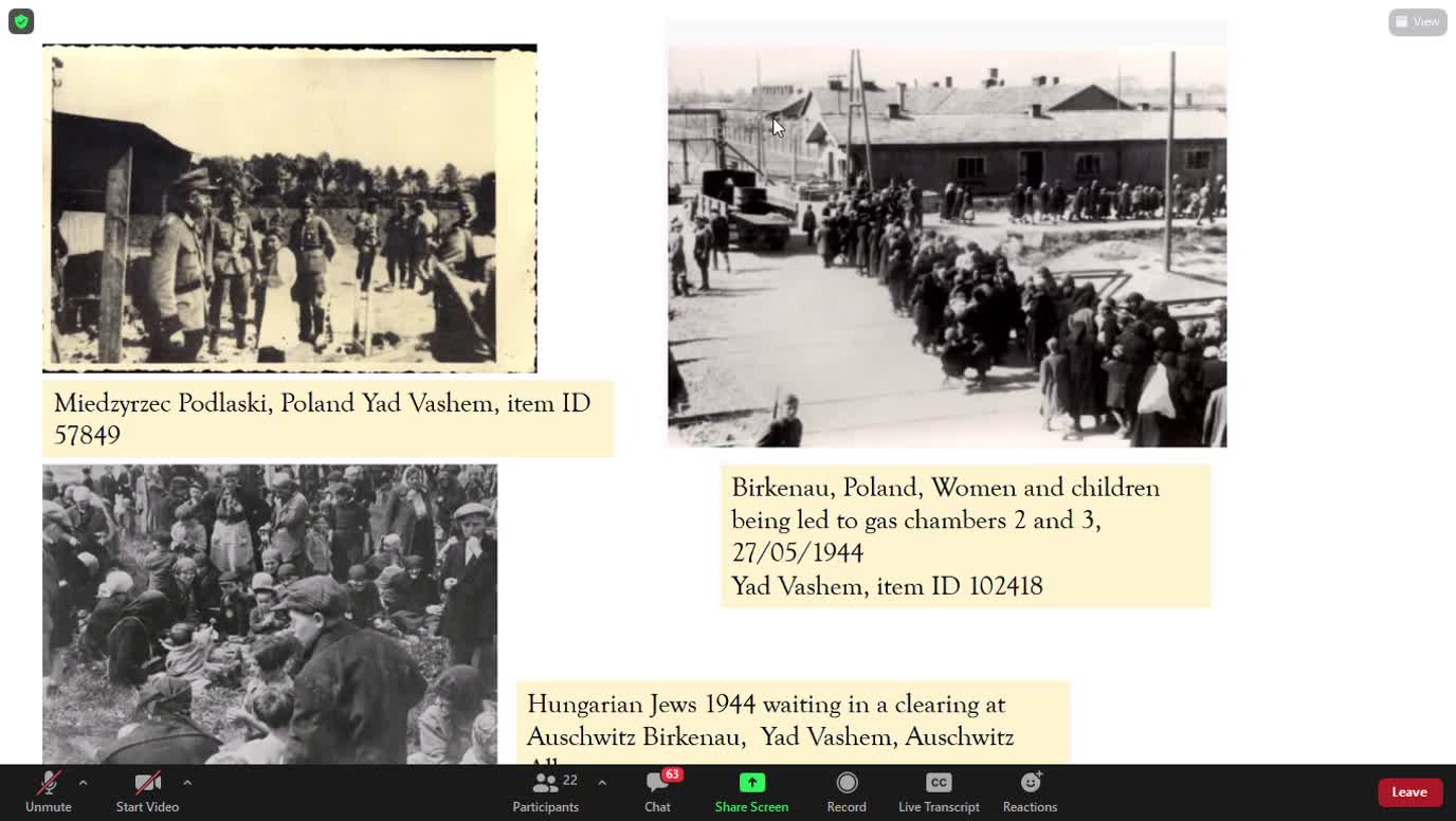 Virtual Teacher Workshop: Using Photographs in Teaching about the Holocaust