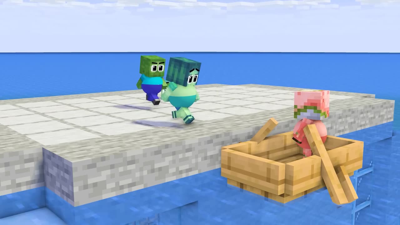 Monster School Fat Baby Zombie CHALLENGE Escape Flood - Funny Minecraft Animation