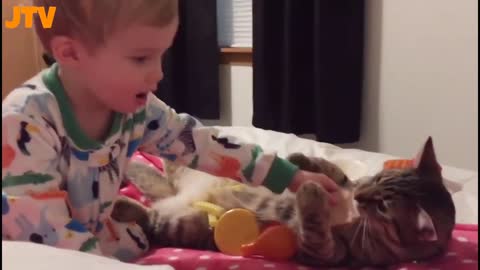 children and cats