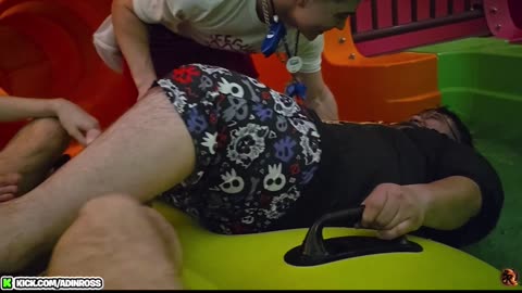 Adin Ross goes down a slide and almost dies