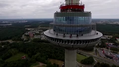 Band performs on Lithuania's tallest structure