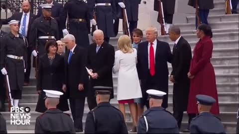 Trump BidenCaught Doing a Handshake Live