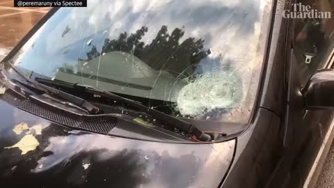 North-eastern Spain hit by barrage of large hailstones