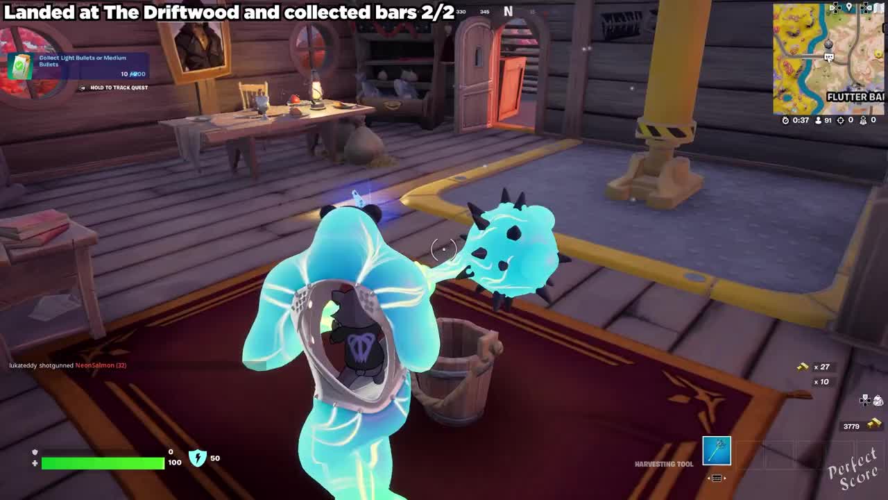 Land at The Driftwood and Collect Bars in a Single Match - Fortnite Quests