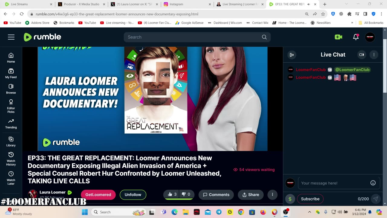 LOOMER UNLEASHED SIMULCAST 3/12/2024