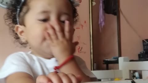 Showing my new dance move to mama