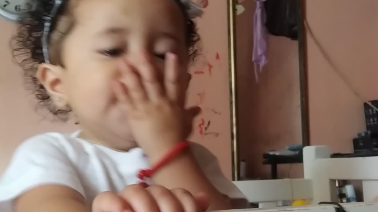 Showing my new dance move to mama
