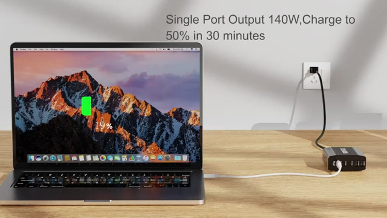 USB C Fast Charger Sacrack 100W GaN Compact 6 Port