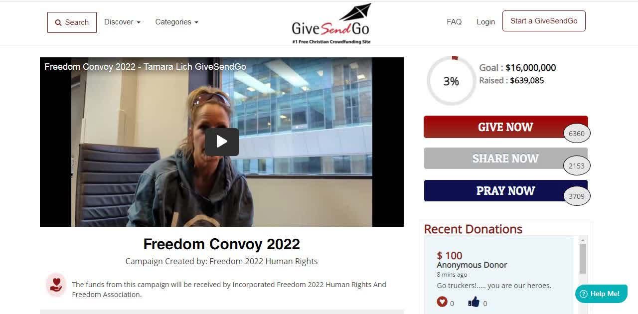 Cancel Culture has ramped up to destroy the Truckers GoFundMe campaign
