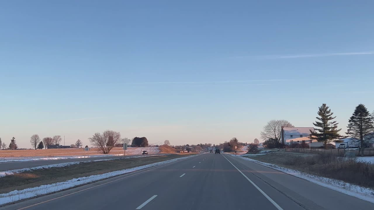 Beautiful view while driving despite the cold