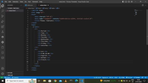 Create a Time-table using HTML and CSS in 12mins