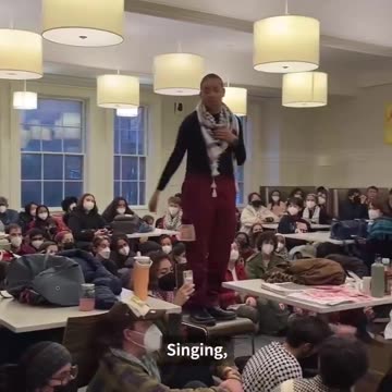 Brown University Students staging a protest against Israel on campus