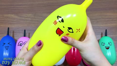 Making slime with funny balloons satisfying slime video